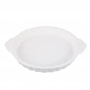 Форма для випікання Керамічна кругла з подвійними ручками глазурована термостійка - Фото 1