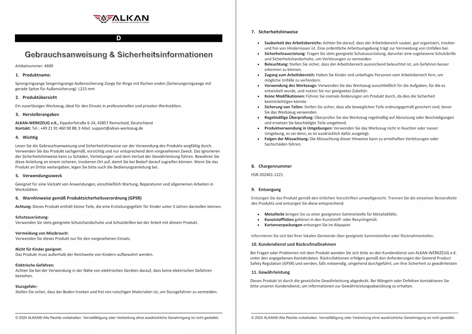 Монтажні Плоскогубці / Плоскогубці для стопорних кілець Marine Плоскогубці для кілець Зовнішні Плоскогубці для фіксації кілець з плоскими кінцями (Плоскогубці для стопорних кілець з прямим наконечником для зовнішнього кріплення, наприклад, фланцевого валу) L215 мм, фото №7
