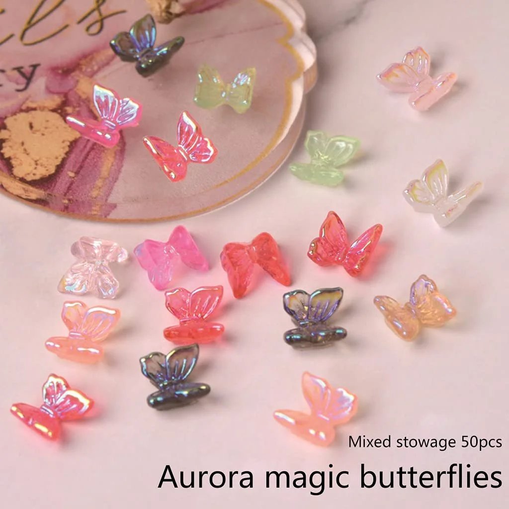 3D Декор Бабочки Характеристики Кристалл для маникюра, 50 шт, фото №7