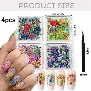 Набір сухоцвітів для нігтів 4 Box 3D Mini Mix Petals Natural Flower DIY synthetic.ua - Фото 1