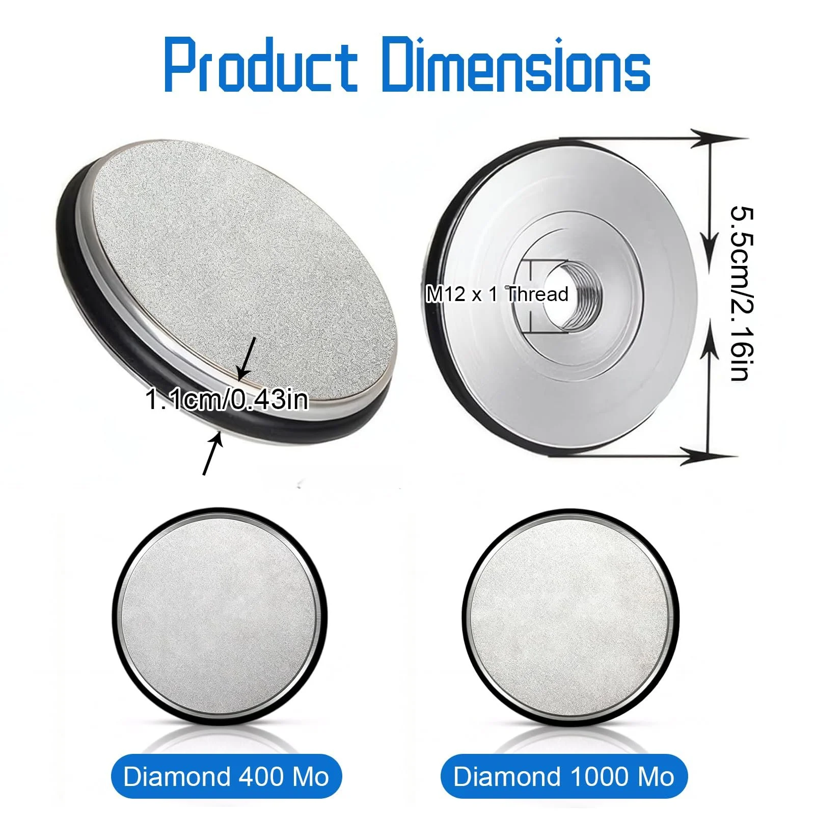 Сменные диски для роликовой точилки 2 шт. M12 Алмаз 400 и 1000 Grit, фото №2