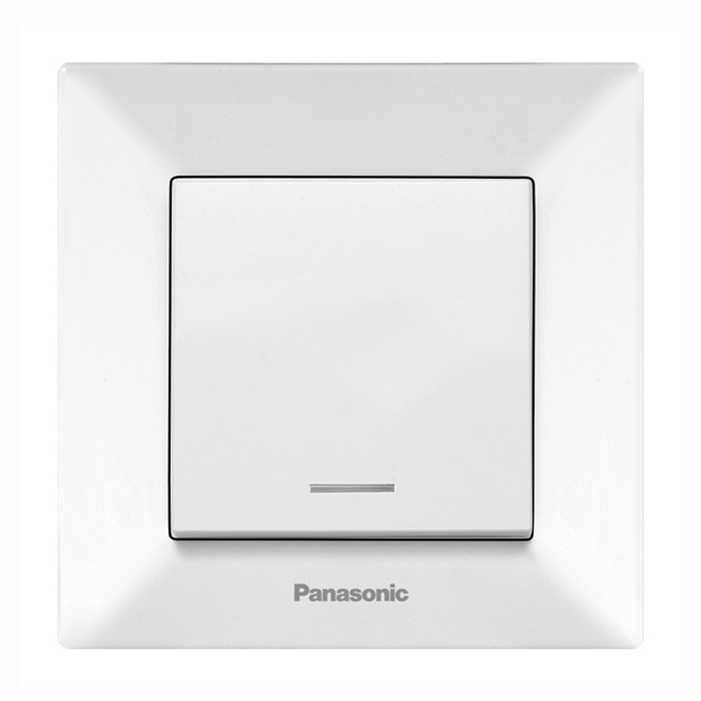 Выключатель Panasonic Arkedia Slim одноклавишный с подсветкой белый, фото №1