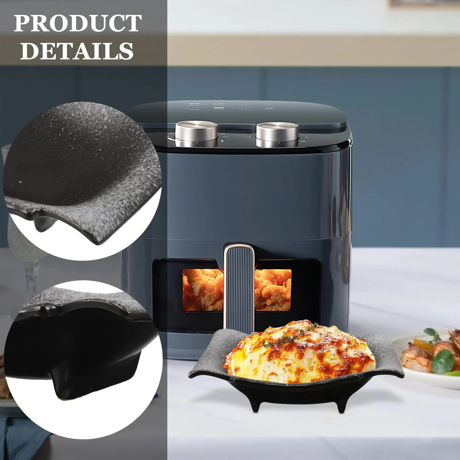 Форма для запікання Керамічна прямокутна глибока з ручками Японський стиль, фото №7