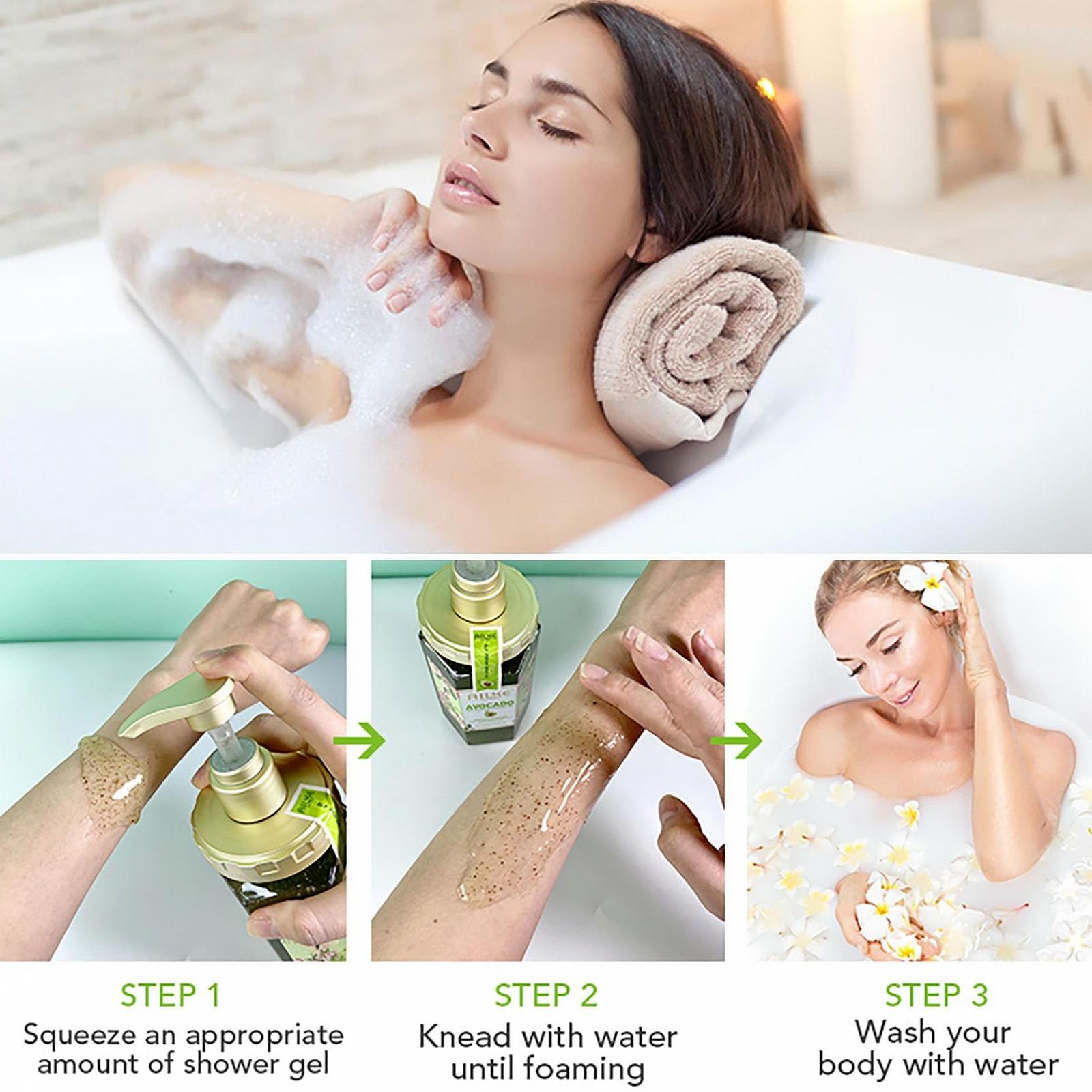 Гель для душу AILKE Magic Snow White 500 мл Зволожуючий з ароматом авокадо, фото №5