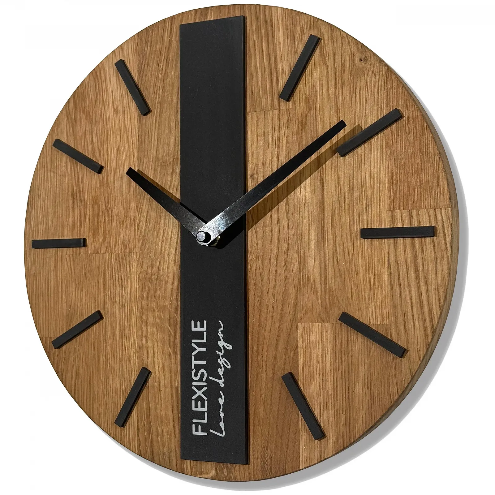 Настенные часы FLEXISTYLE Modern Oak Black Round 30 см, фото №1 Настенные часы FLEXISTYLE Modern Oak Black Round 30 см, фото №1