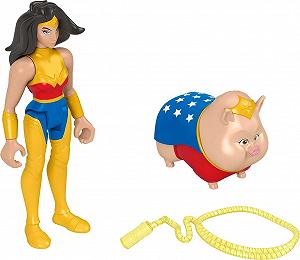 Фигурки Fisher-Price DC Super Pets Чудо-женщина и PB, набор из 2 подвижных фигурок и аксессуаров - Фото 1
