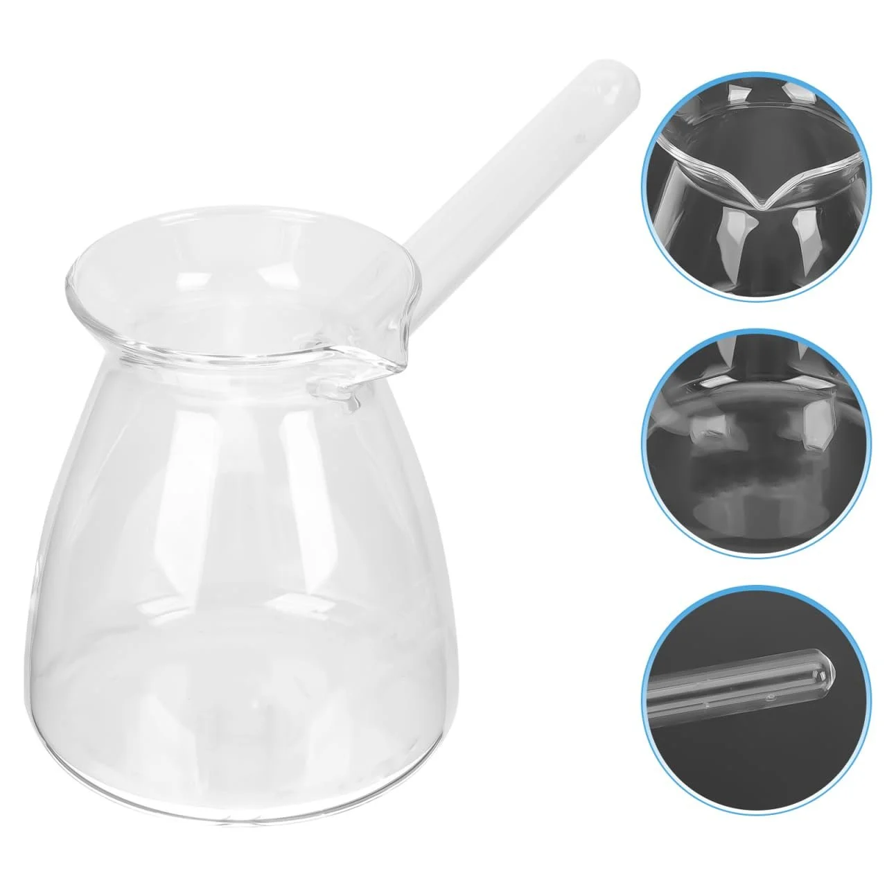 Кавник TOPBATHY Скляний потовщений з бічною ручкою Термостійкий з боросилікатного скла, фото №9 Кавник TOPBATHY Скляний потовщений з бічною ручкою Термостійкий з боросилікатного скла, фото №9