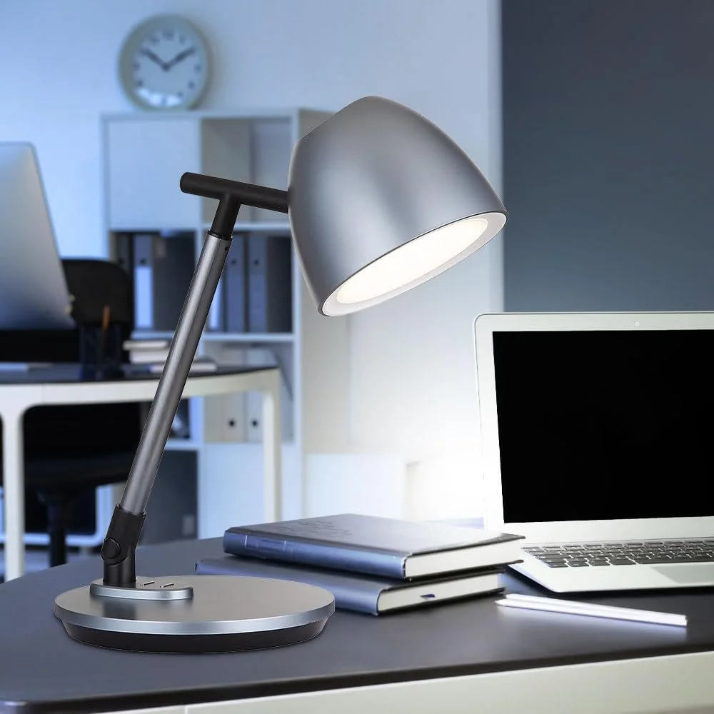 Настольная лампа LED Регулируемая по высоте с сенсорным диммером 50 см Темно-серая, фото №3