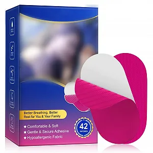 Полоски для рта для сна 42 шт., против храпа, гипоаллергенные, мягкий клей, развивают привычку дышать носом - Фото 1