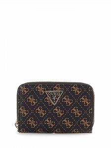 Гаманець GUESS Laurel SLG Medium Double Zip M Brown Logo, Коричневий логотип - Фото 1