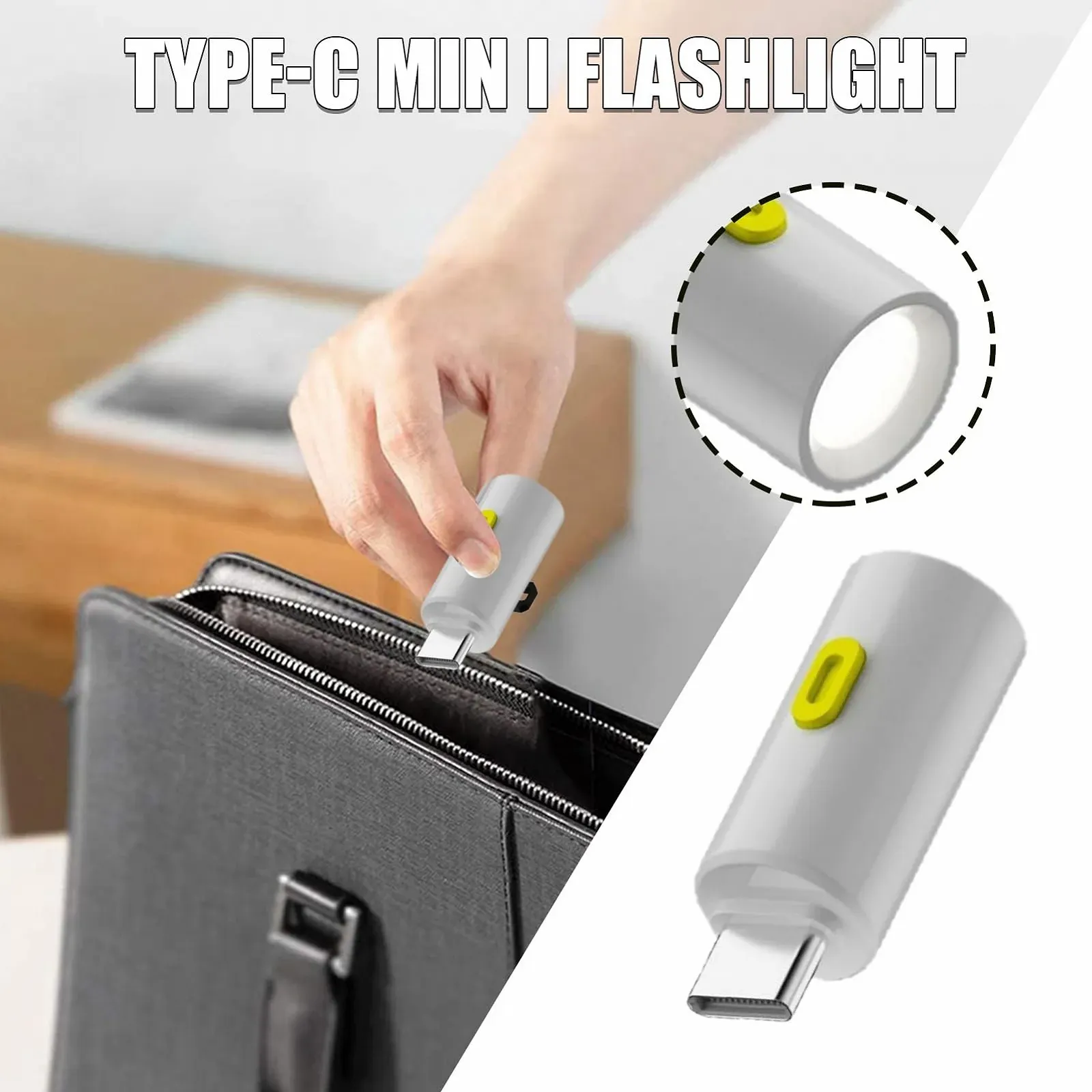 Міні Ліхтарик LED Type C Перезаряджуваний Компактний для Подорожей, Походів, Дому та Кемпінгу, фото №3 Міні Ліхтарик LED Type C Перезаряджуваний Компактний для Подорожей, Походів, Дому та Кемпінгу, фото №3