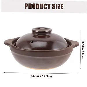 Горшок керамический с крышкой глиняный для плиты и газа термостойкий. synthetic.ua - Фото 1