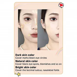 Коректор 3-в-1 для корекції кольору, водостійкий та потостійкий коректор для приховування плям, акне, темних кіл та мішків під очима synthetic.ua - Фото 1