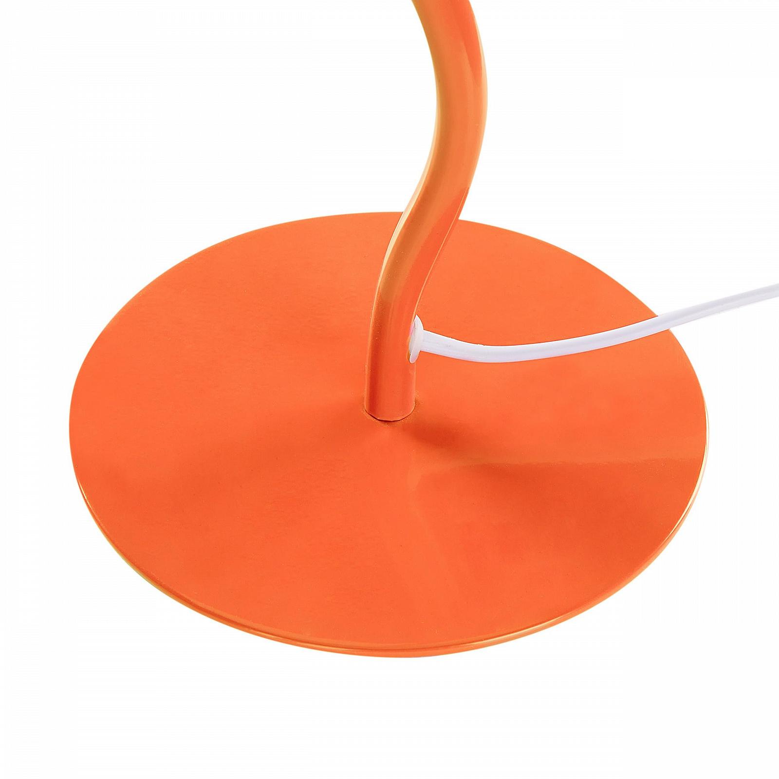 Настільна лампа Beliani Alwero Металева основа Плісований тканинний абажур Конусна форма Помаранчевий, фото №6