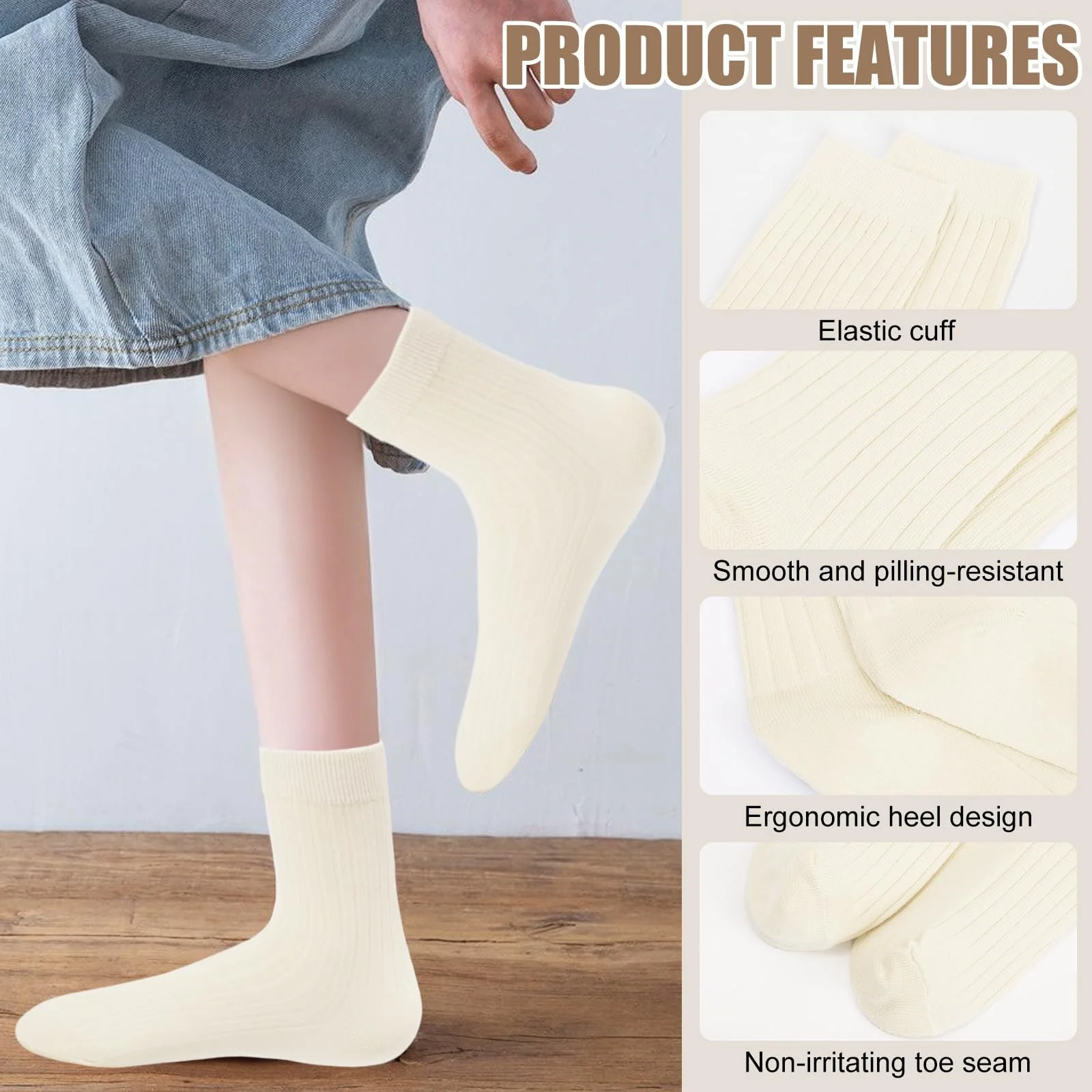 Носки Женские Bamboo, 6 пар, 32-37, Комфортные, Без Эластичной Резинки, фото №2