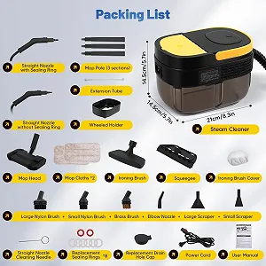 Пароочисник 2500W 1.6L 10 секунд нагрівання 3 рівні регулювання з аксесуарами synthetic.ua - Фото 1