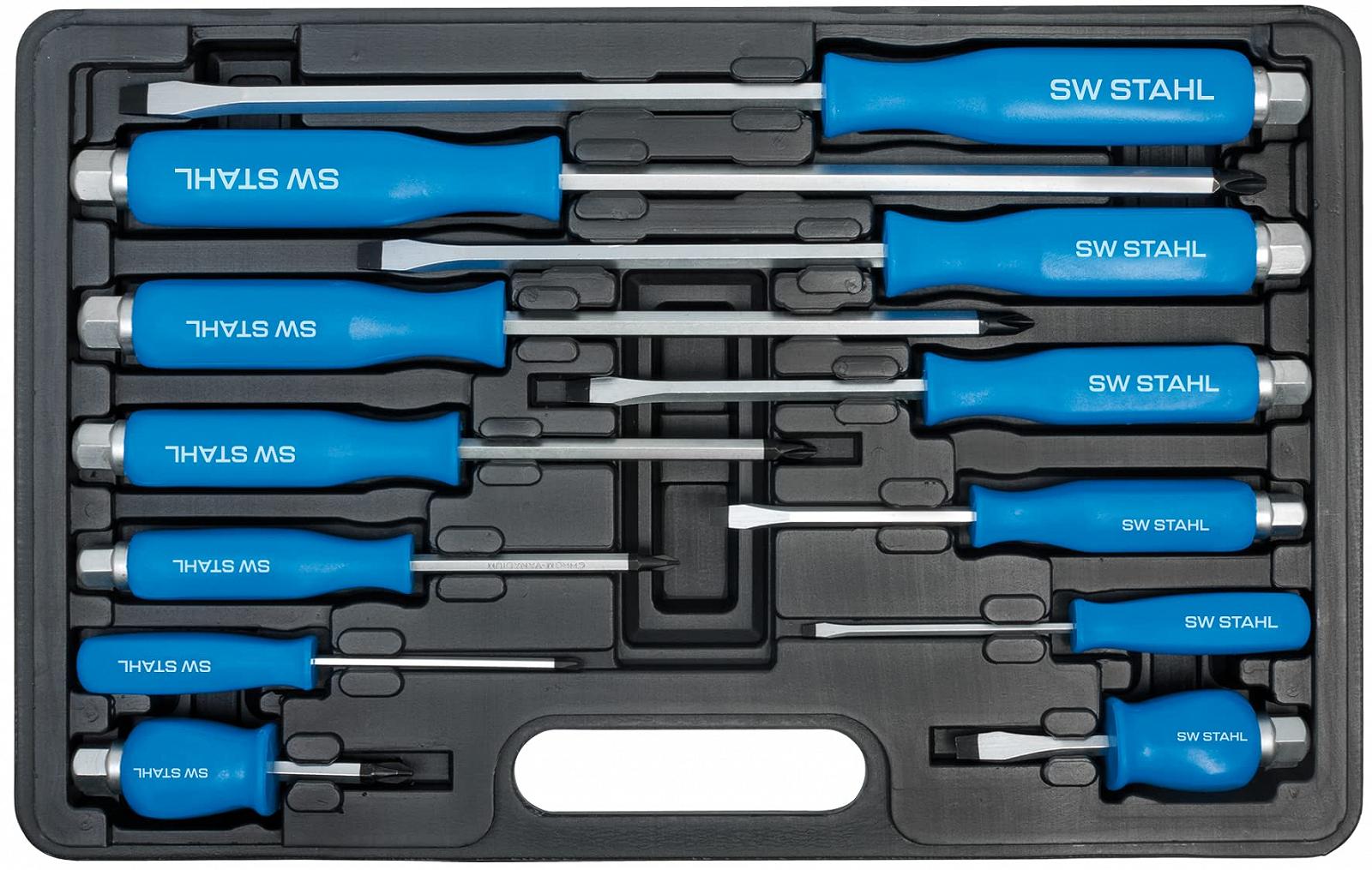 Набор отвёрток SW-Stahl S7890 12 штук ударопрочный шлицевые + крестовые, фото №1 Набор отвёрток SW-Stahl S7890 12 штук ударопрочный шлицевые + крестовые, фото №1