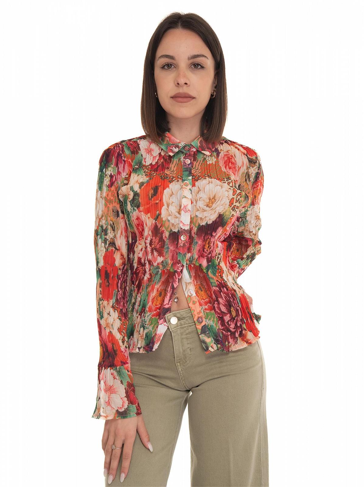 Жіноча блуза Guess - Vivenne Pleated Button Up Peony Animal Print - S, фото №1 Жіноча блуза Guess - Vivenne Pleated Button Up Peony Animal Print - S, фото №1