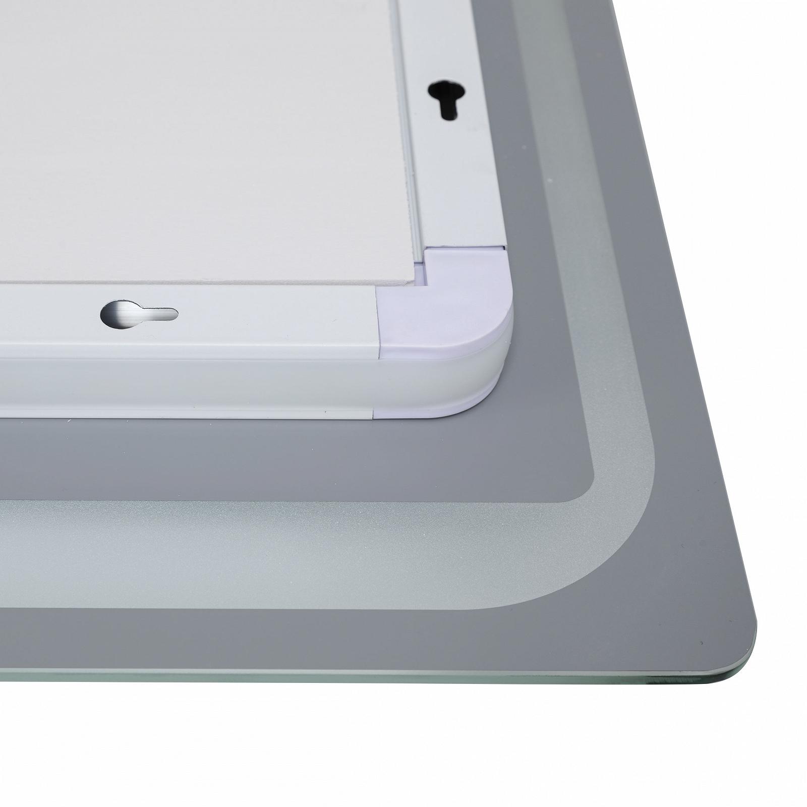 Дзеркало у ванну з підсвіткою антизапотіванням годинником Qtap Mideya 100х60 см QT2078NCF10060W, фото №5