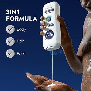 Гель для душу 3-в-1 Nivea Men Sensitive для чутливої шкіри 16.9 fl. oz (Упаковка з 3 шт) synthetic.ua - Фото 1