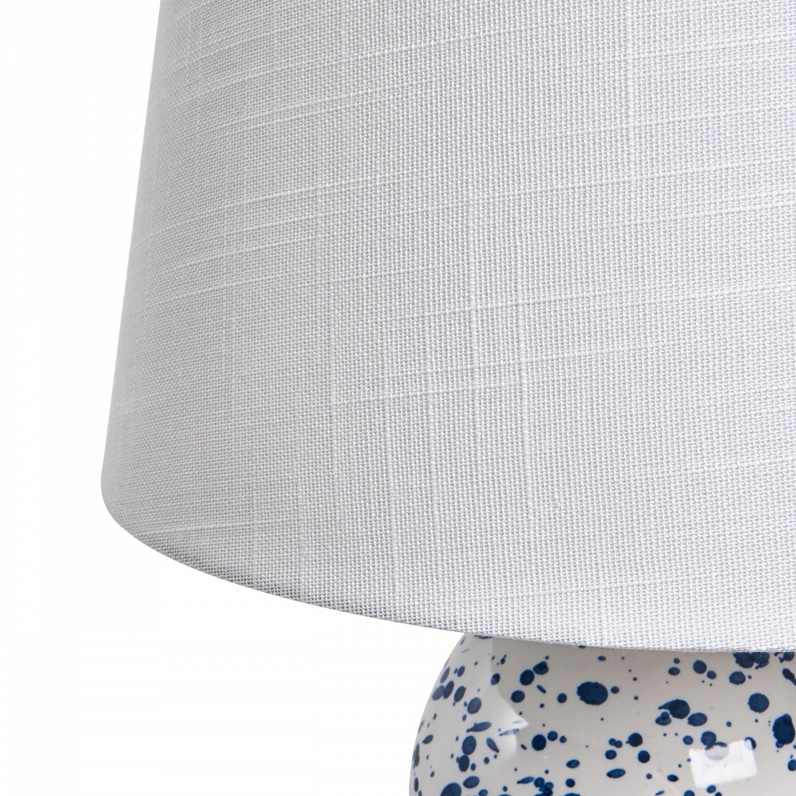 Настільна лампа Beliani Macal Керамічна Тканинний абажур Білий/Синій, фото №5