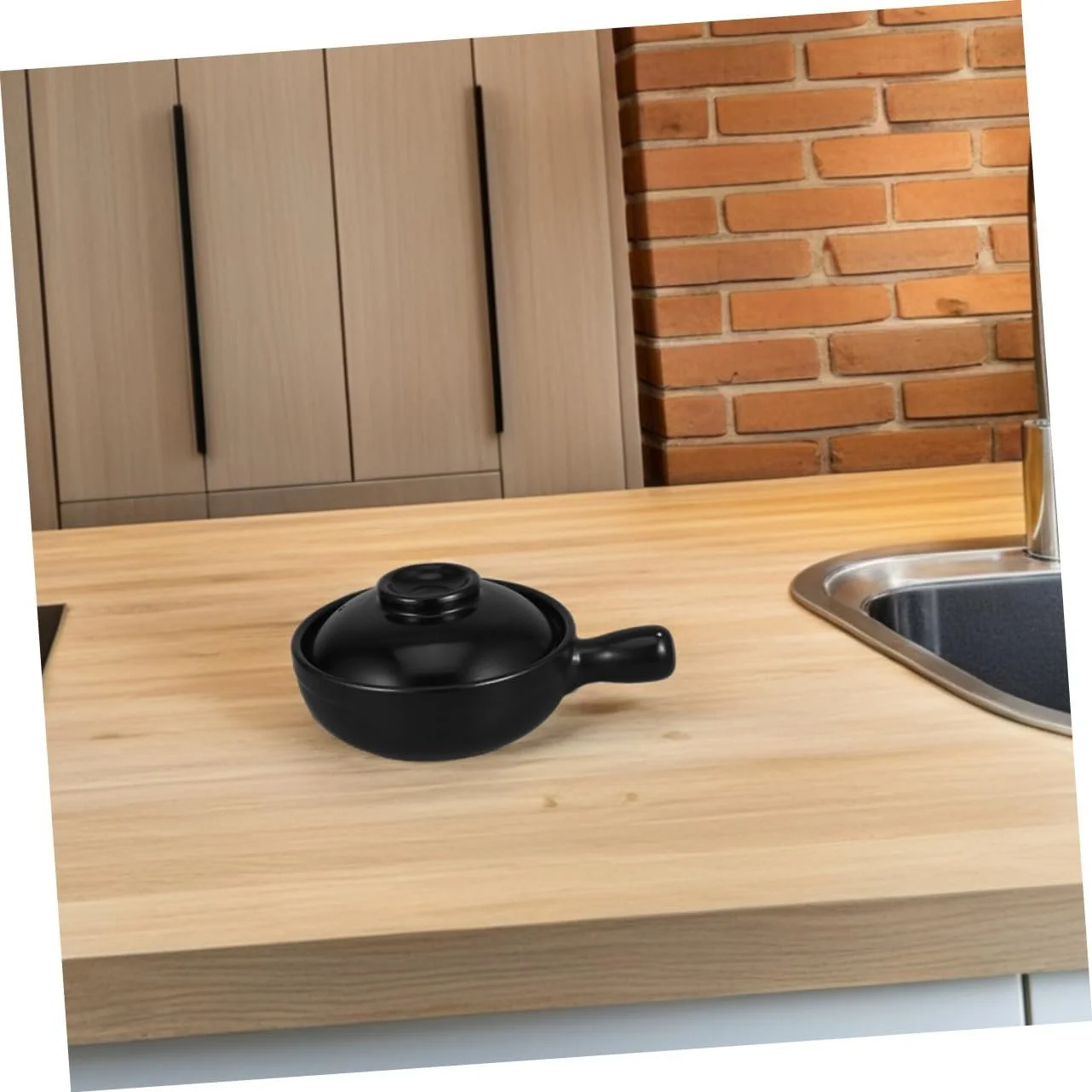 Каструля керамічна з кришкою глиняна термостійка портативна, фото №6