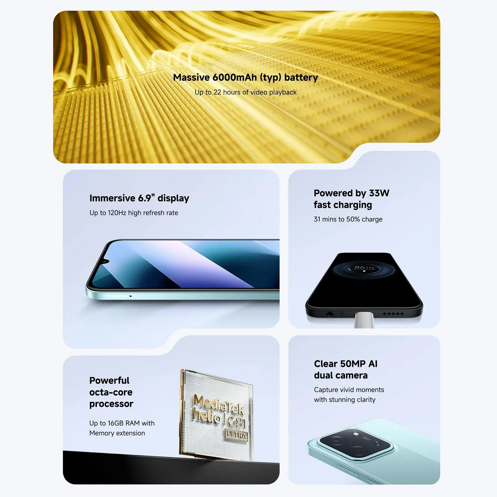 Смартфон XIAOMI Poco C85 256GB/8GB Dual SIM Черный, фото №2