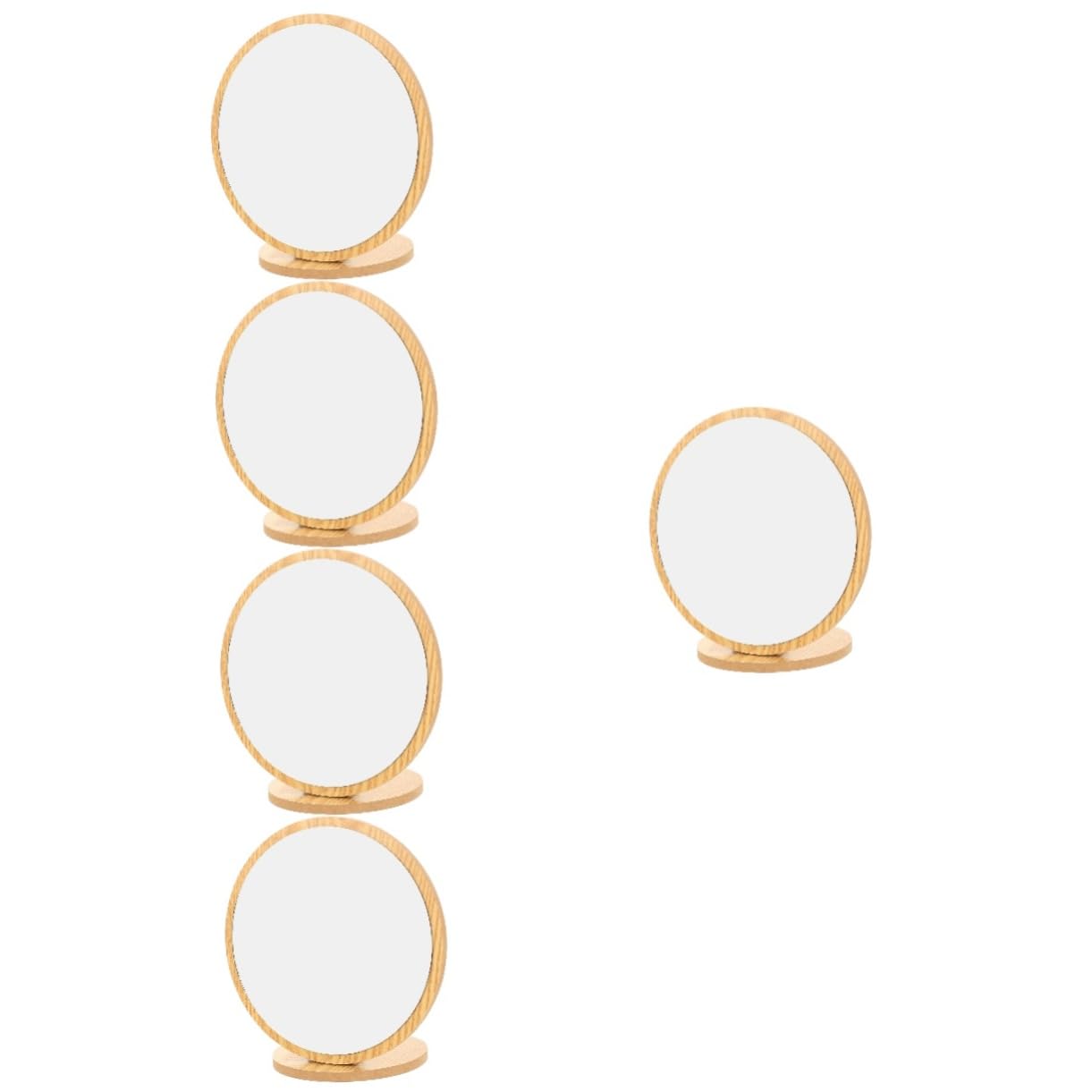 Дзеркало Angoily Desktop Vanity Makeup 5St Holzmaserung дерев'яне, фото №1