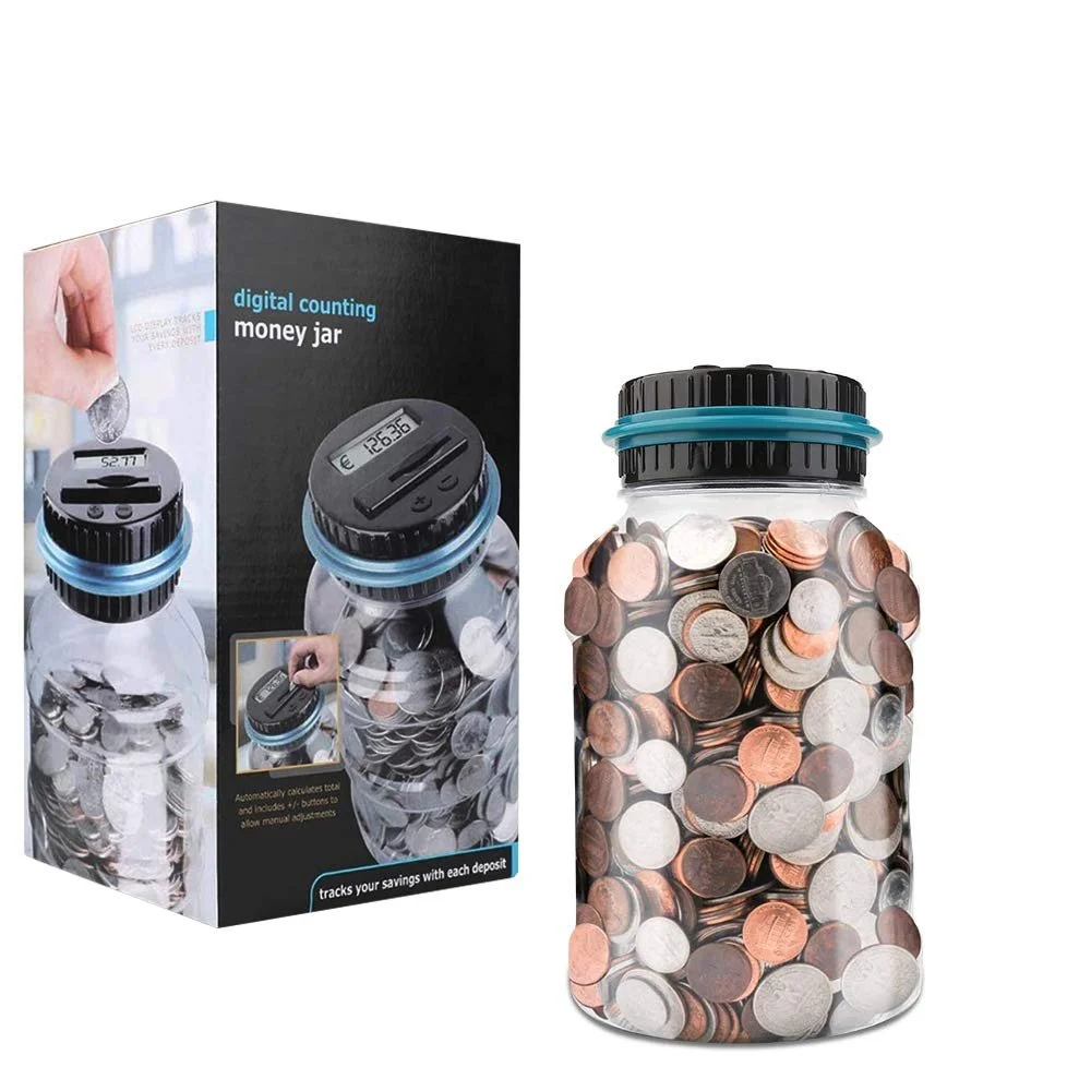 Скарбничка Vegena Gigital з автоматичним лічильником монет LCD-дисплеєм 1,8 л Euro, фото №1