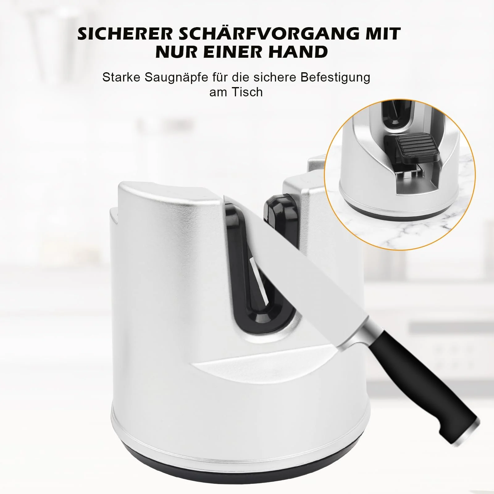 Точилка для ножів та ножиць з присосками та регульованим кутом заточування, фото №6