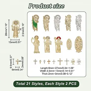 Украшения для ногтей Кресты AHANDMAKER, 21 стиль, 42 шт., 3D украшения для ногтей, разноцветные аксессуары для украшения ногтей со стеклянными стразами synthetic.ua - Фото 1