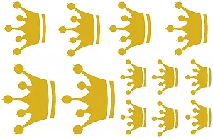 Наклейка на стіну Samunshi Crowns Set 30 x 20 см Золотий металевий ефект - Фото 1