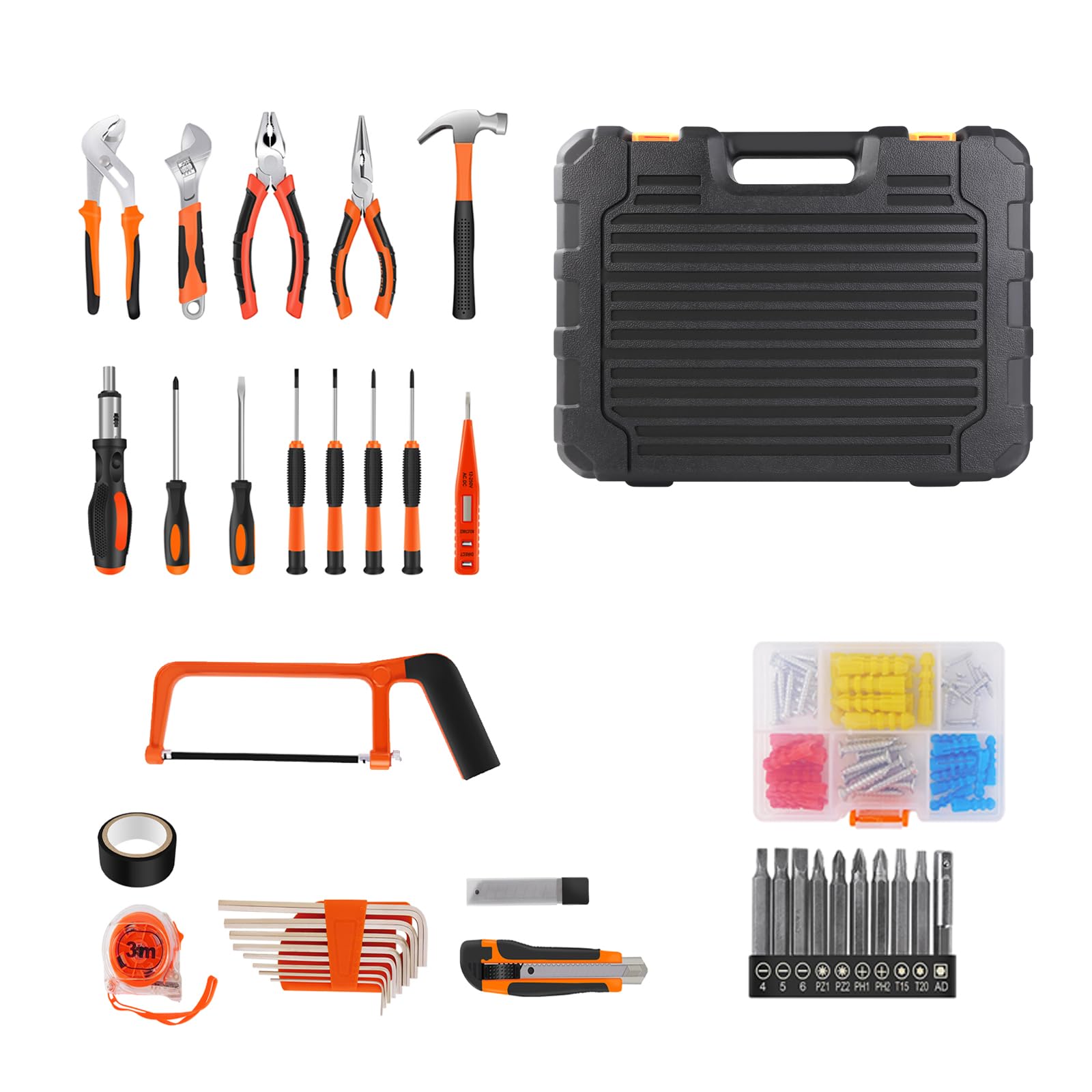 Набір інструментів 102-Piece Multifunctional Household для ремонту з аксесуарами для електроінструментів A Small Tool Box викрутка молоток набір інструментів, фото №1 Набір інструментів 102-Piece Multifunctional Household для ремонту з аксесуарами для електроінструментів A Small Tool Box викрутка молоток набір інструментів, фото №1