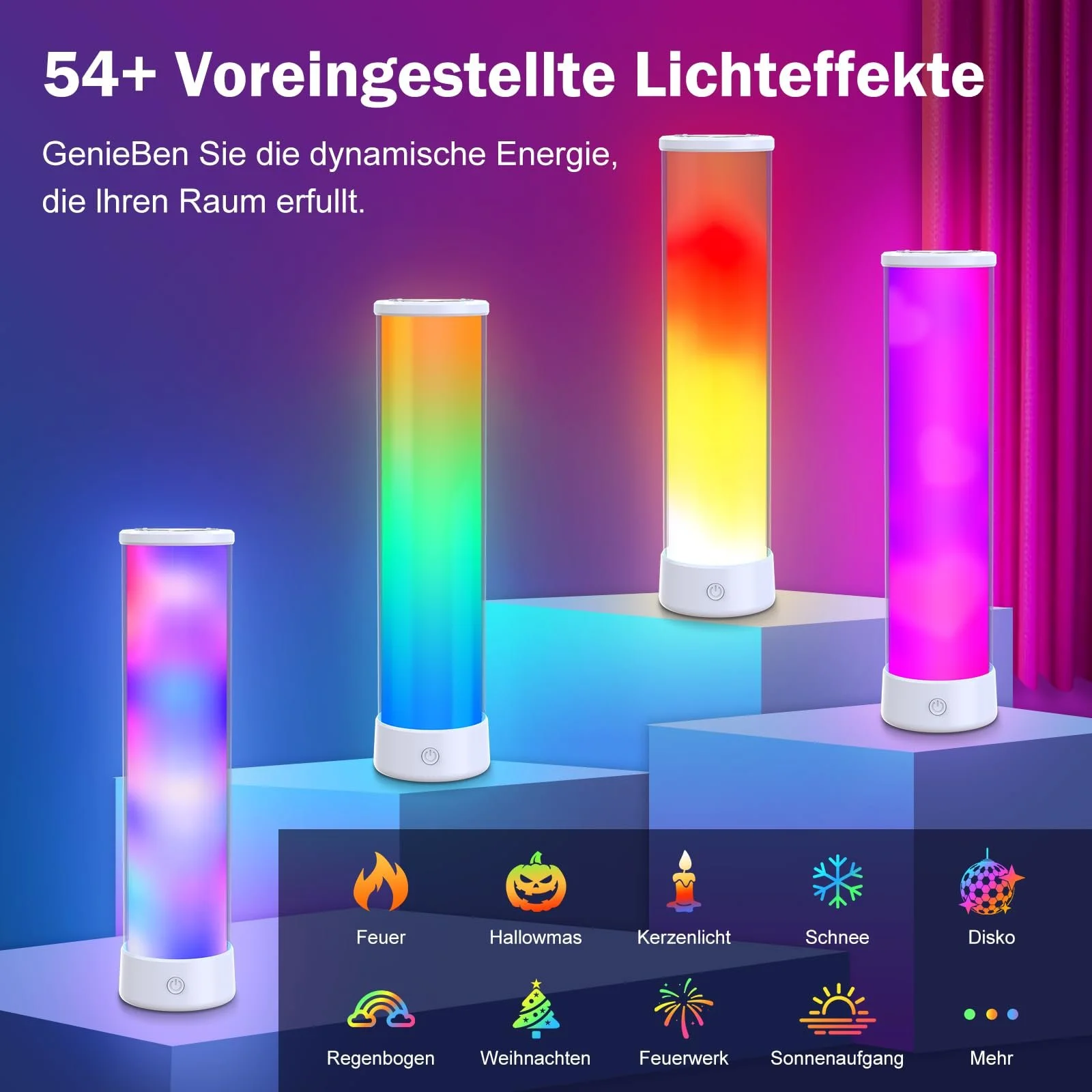 Світлодіодна настільна лампа HANDSONIC Бездротова RGBICWW 2700-6500K з пультом та додатком, фото №2