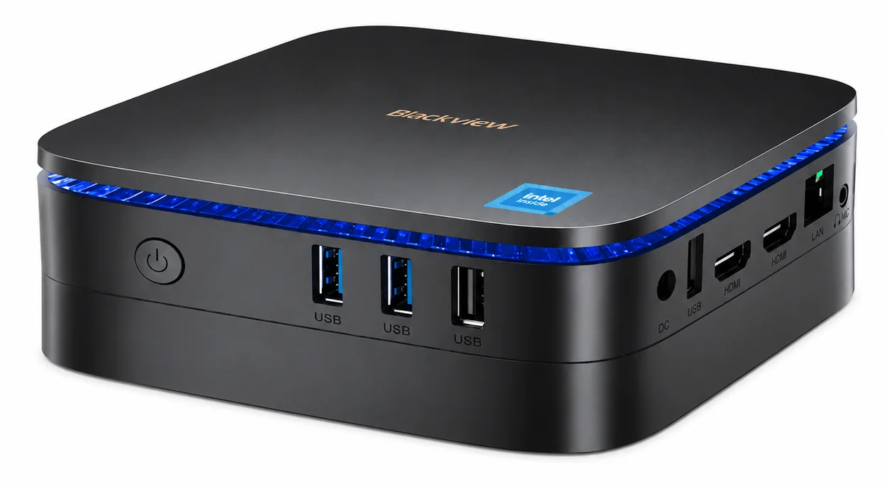 Міні ПК Blackview MP60 / Intel Celeron N5095 / RAM 16GB / SSD 512GB / 2 x HDMI / LAN / Wi-Fi 5 / Bluetooth 4.2 / Windows 11 / Чорний, фото №3