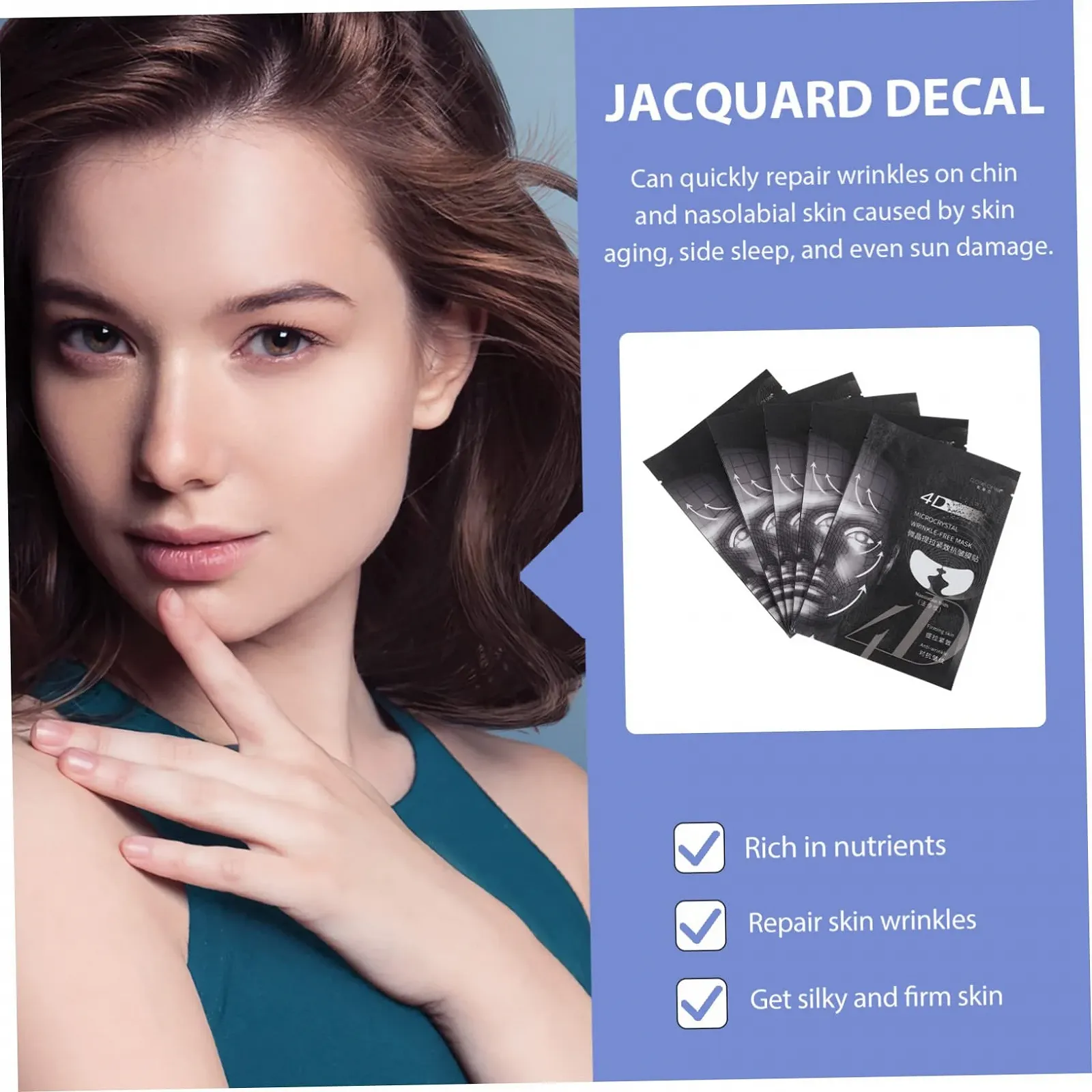 Пластирі PackOVE для носогубних зморшок, набір 5 шт., ліфтинг, зволоження, зміцнення шкіри, фото №7