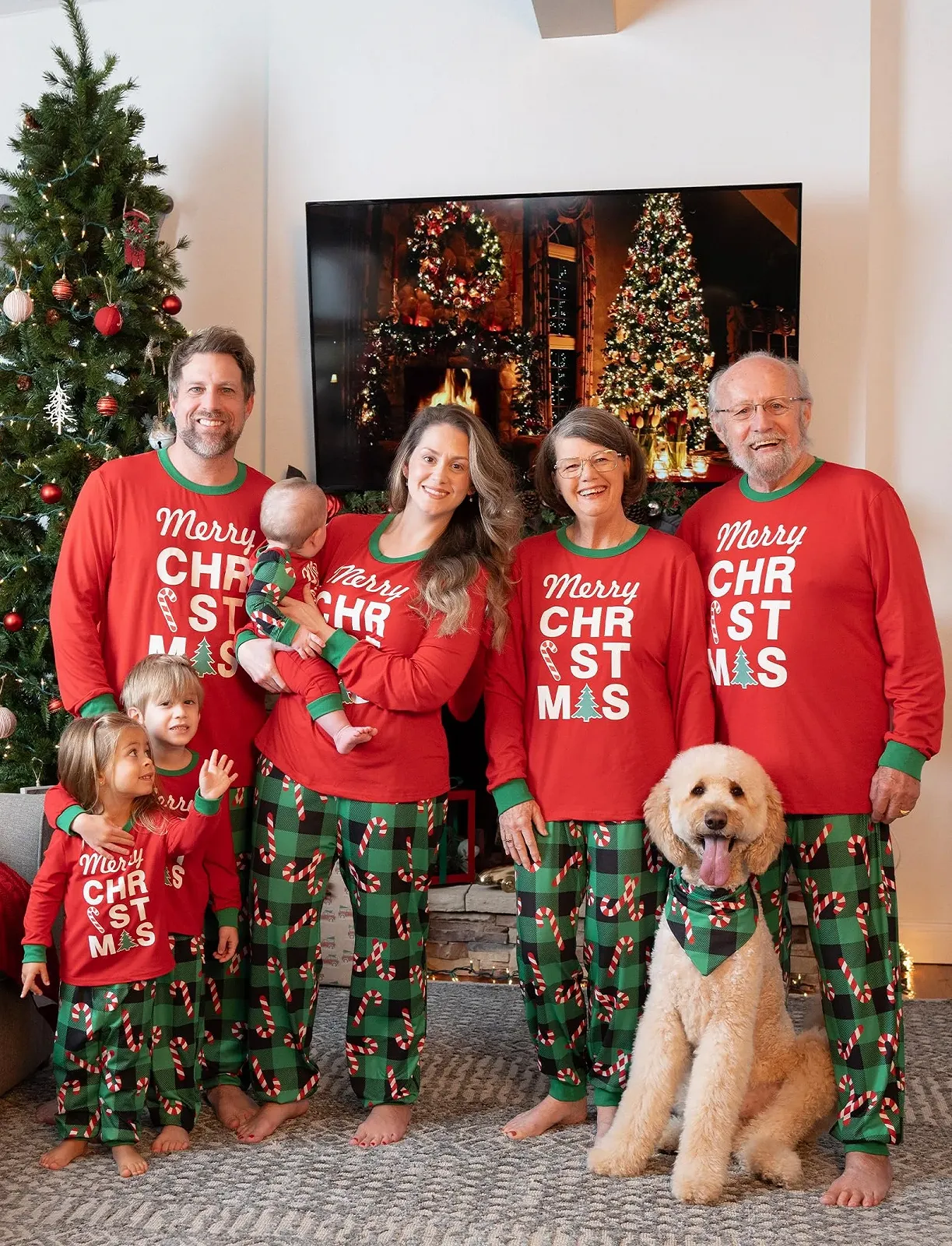 Комплект Різдвяних піжам для сім'ї, фото №4