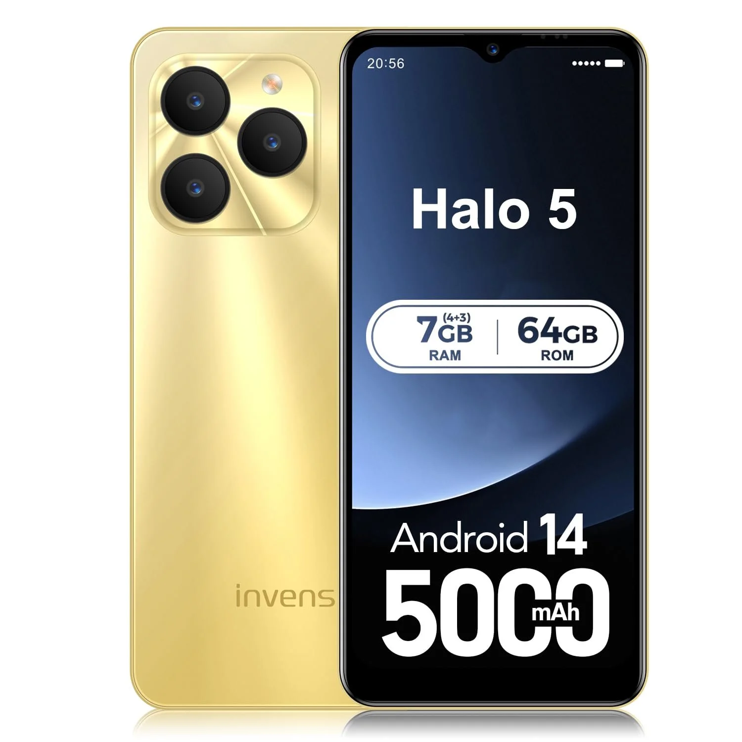 Смартфон invens Halo 5 6.52" HD+ 7GB+64GB/256GB 5000mAh 16MP Dual SIM Face ID, фото №1 Смартфон invens Halo 5 6.52" HD+ 7GB+64GB/256GB 5000mAh 16MP Dual SIM Face ID, фото №1