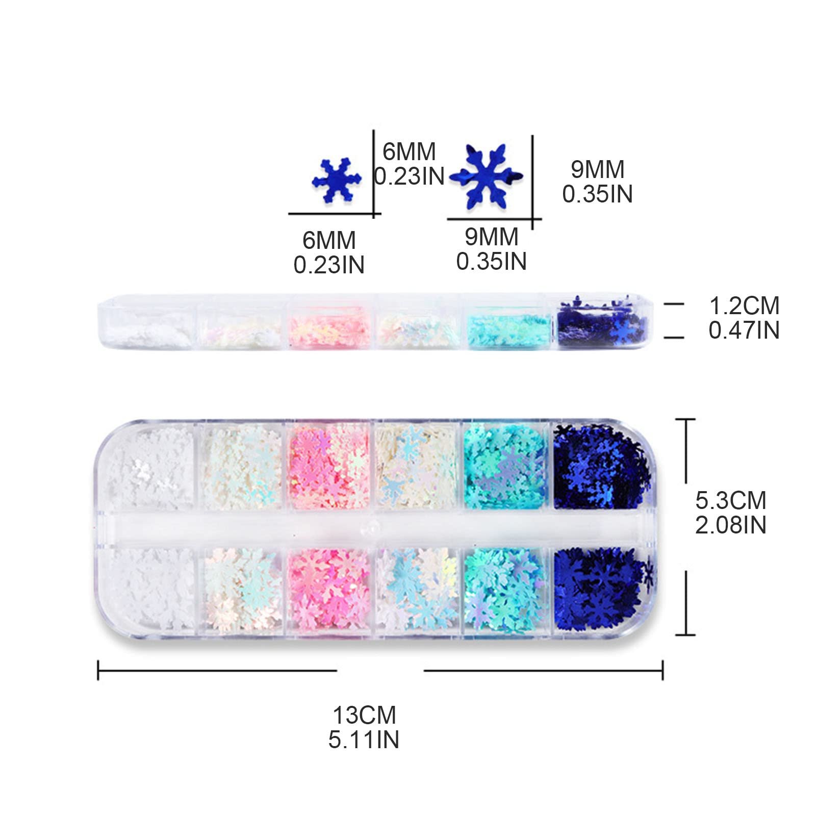 Блестки для ногтей Голографические Рождественские Снежинки, разноцветные блестки-хлопья для украшения ногтей, фото №4