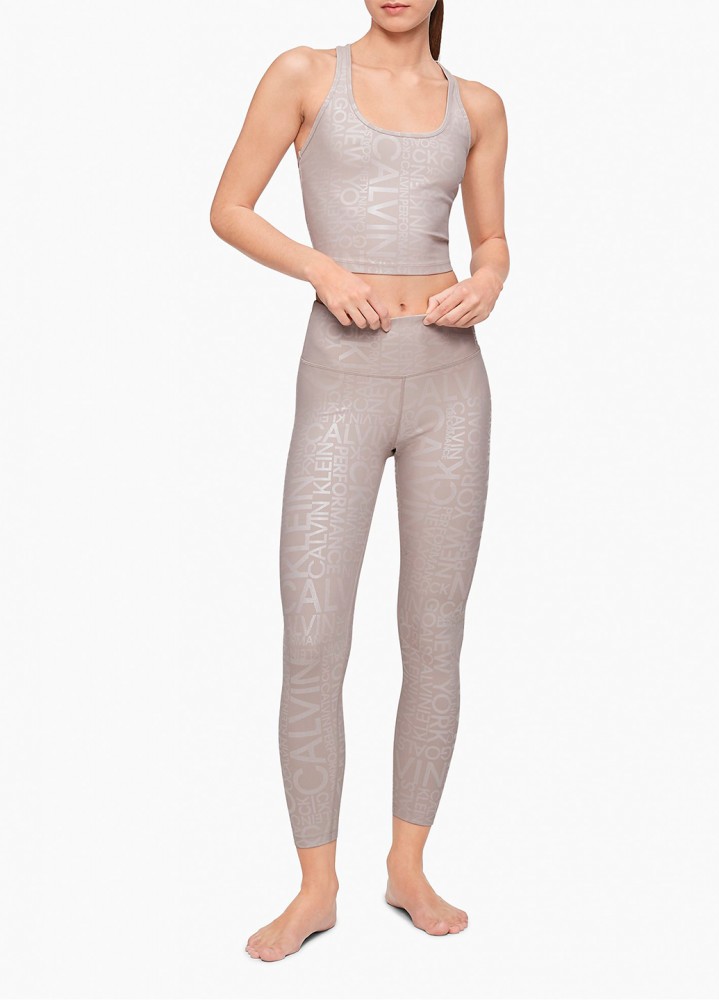 Бежевые спортивные лосины легинсы Calvin Klein 7/8,, фото №4