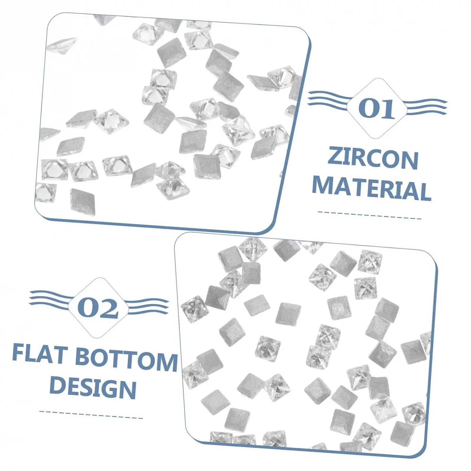 Плоские циркониевые камни для ногтей Healeved, набор 50 шт, декоративные формы для ювелирных изделий для ногтей, фото №7