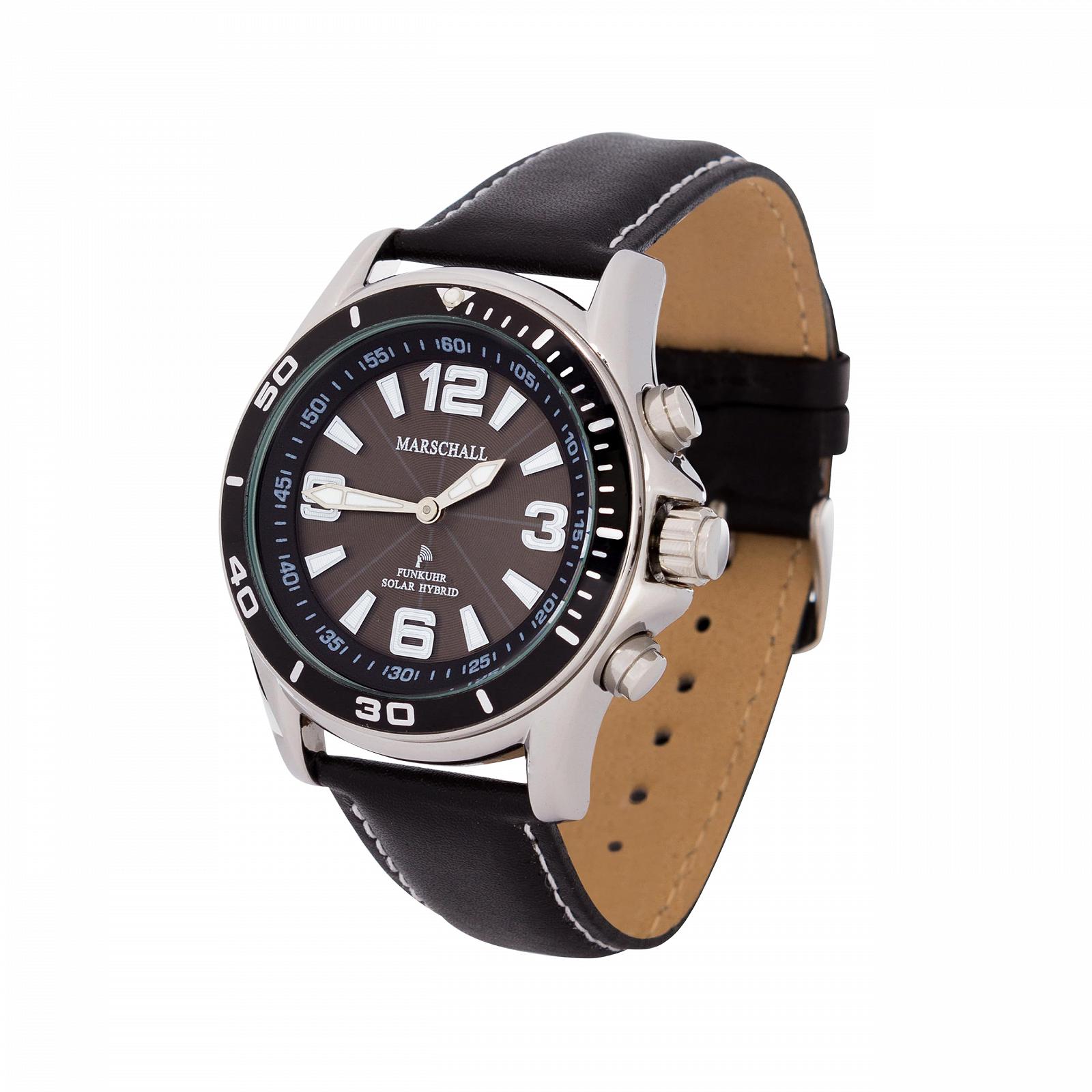Часы Marschall 1146SL с солнечной панелью и голосовым сопровождением черный, фото №1