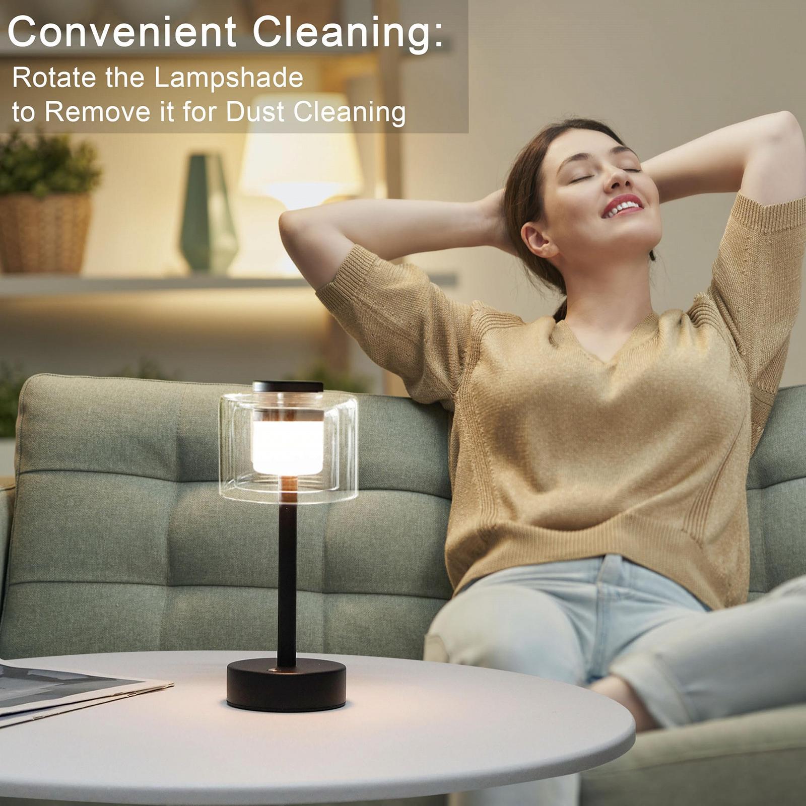 Настільна лампа JHY DESIGN Металева на батарейках з лампочкою 22 см, фото №3