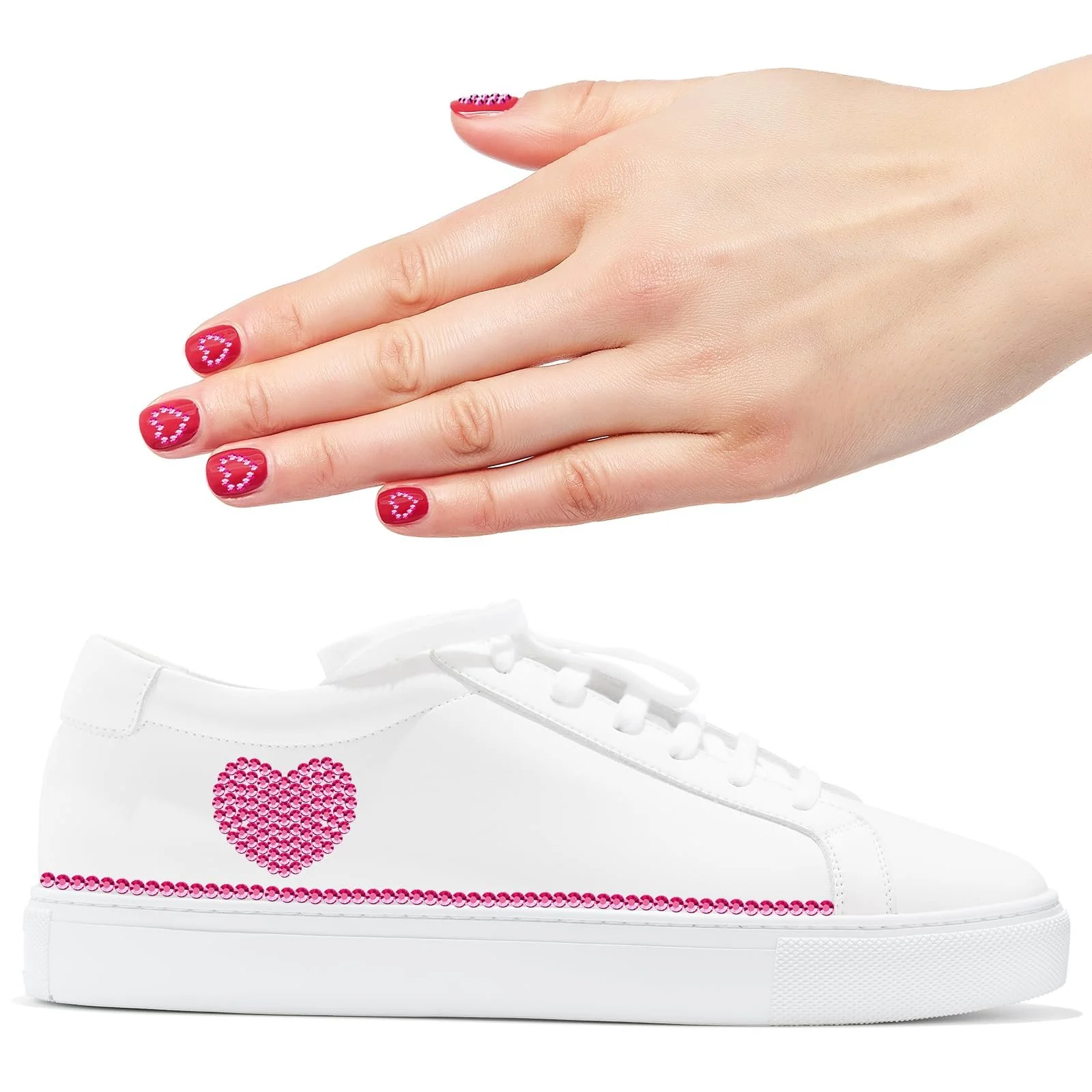 Стразы для ногтей Плоские Розовые 1.5 мм 4.8 мм, 6 Размеров, 4200 шт, фото №5