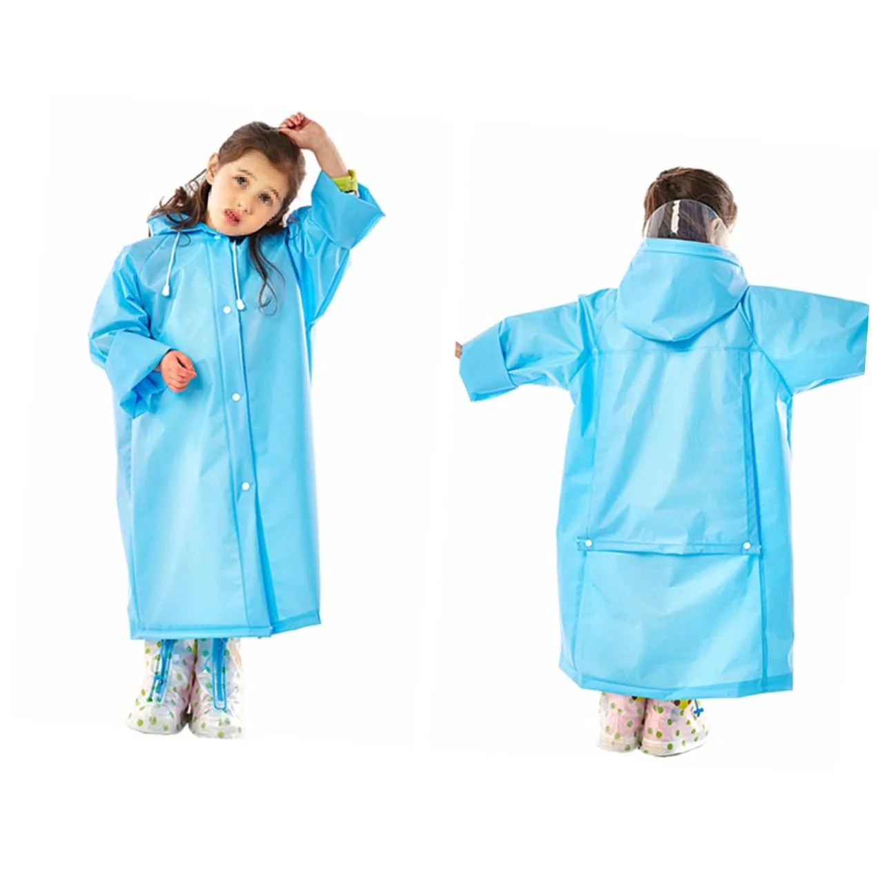Пончо CALLARON 2 шт., дитяче, портативне, блакитне, фото №4