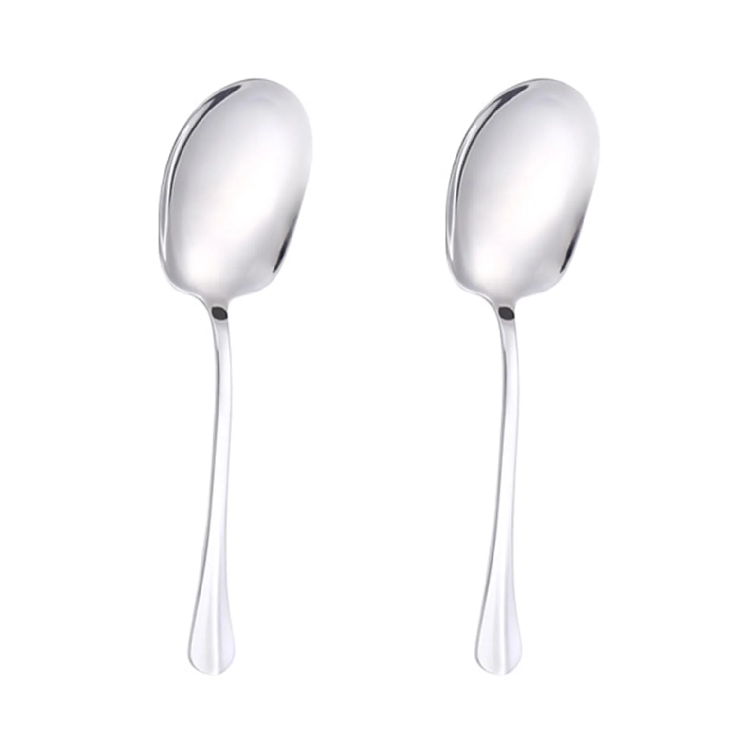 Набір ложок з нержавіючої сталі 2 шт, ложки для буфету, великі квадратні, фото №1