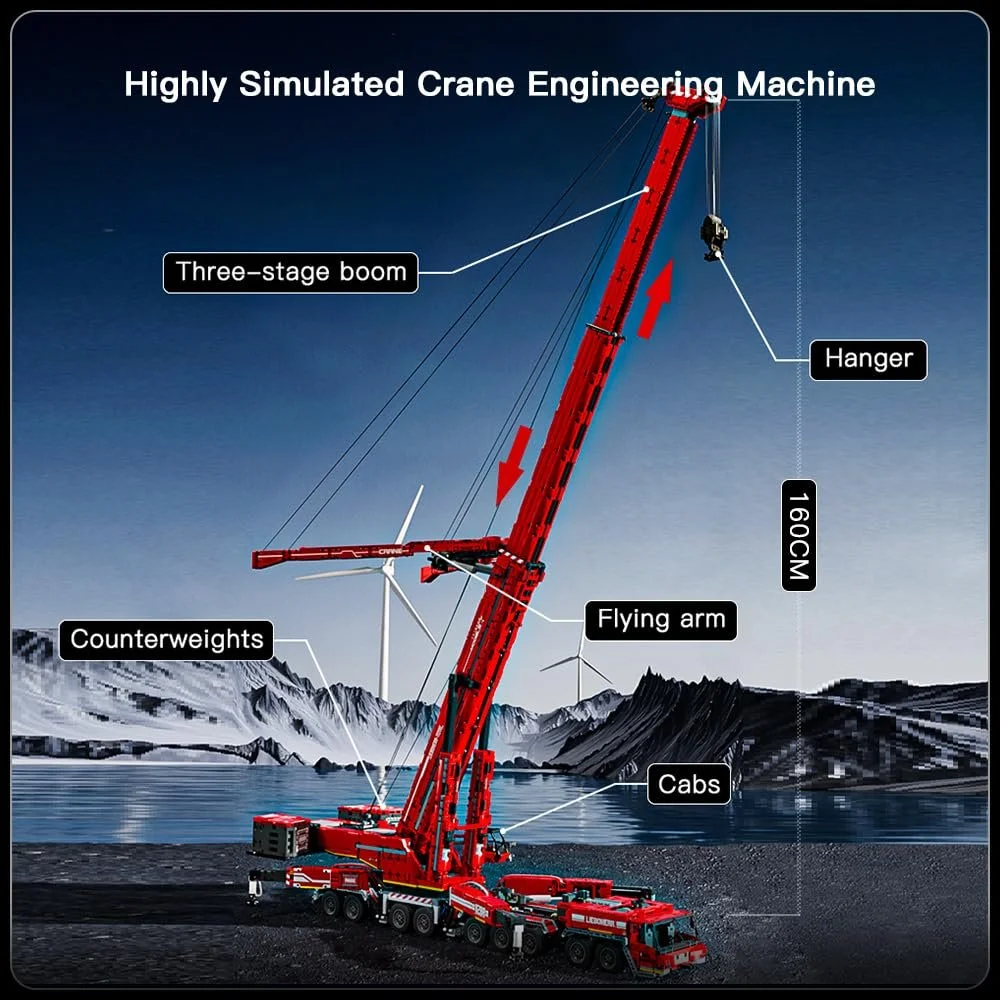 Конструктор Кран-вездеход Mould King Technik LTM 11200, 8506 деталей, фото №3