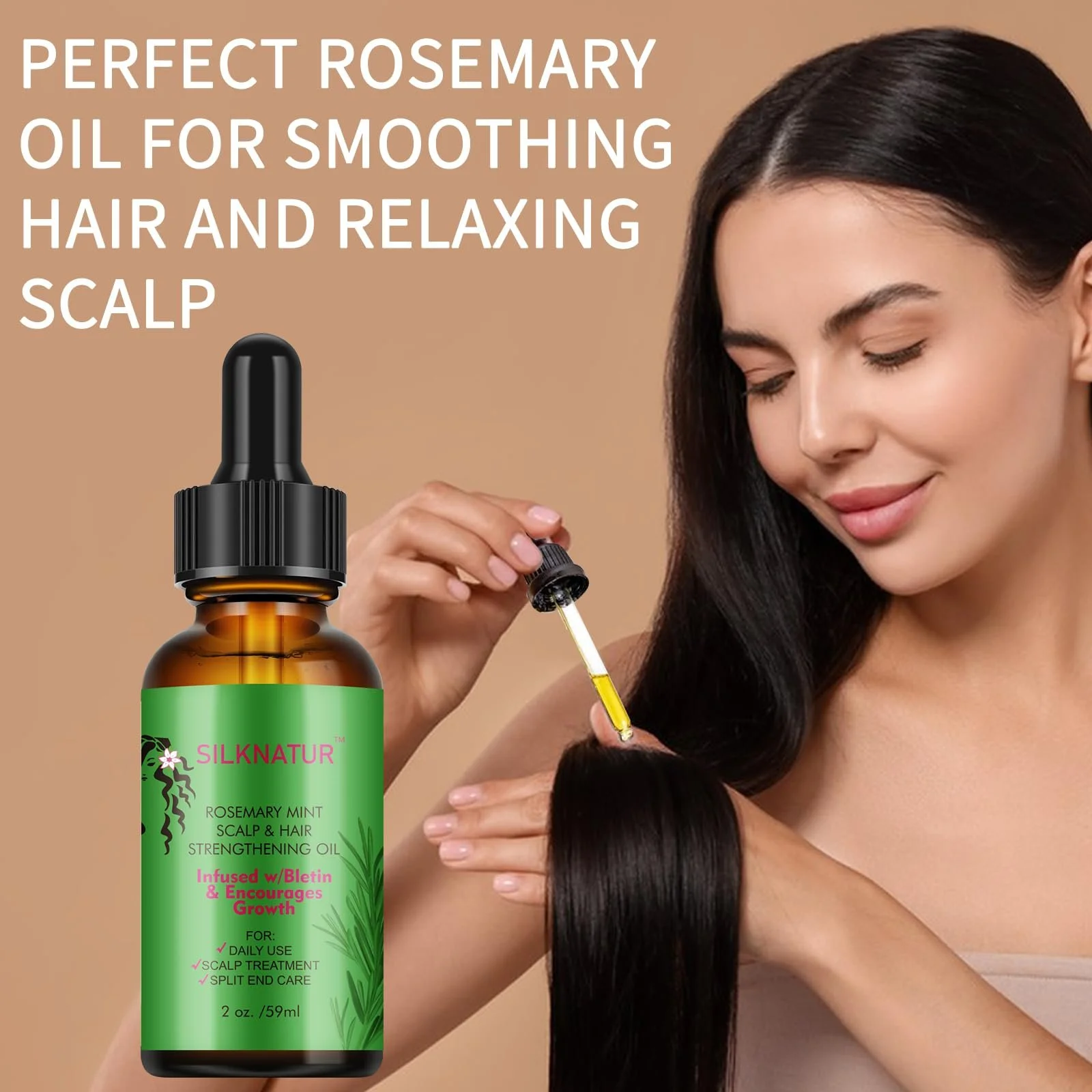 Олія SilkNatur Розмарин та М'ята для Зміцнення Шкіри Голови та Волосся Подвійна Упаковка (2 x 59 мл), фото №8