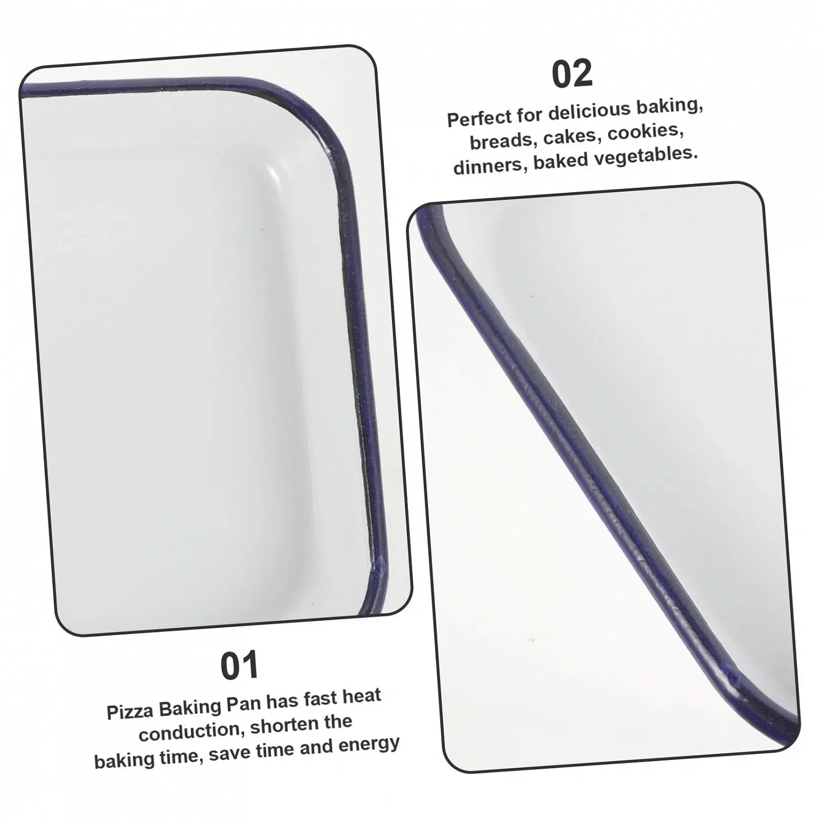 Деко емальовані GALPADA Набір з 3 шт. квадратні з антипригарним покриттям білі, фото №8