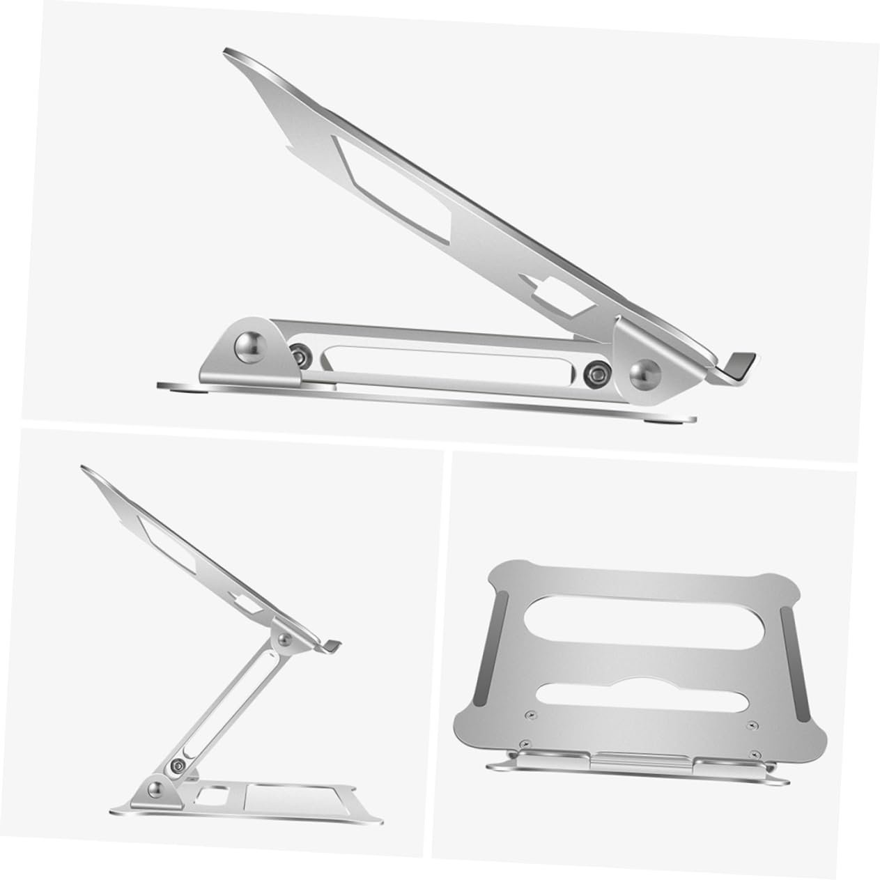 Підставка для ноутбука NUOBESTY складана з алюмінієвого сплаву, регульована по висоті, срібна, для дому, офісу та подорожей, фото №8 Підставка для ноутбука NUOBESTY складана з алюмінієвого сплаву, регульована по висоті, срібна, для дому, офісу та подорожей, фото №8